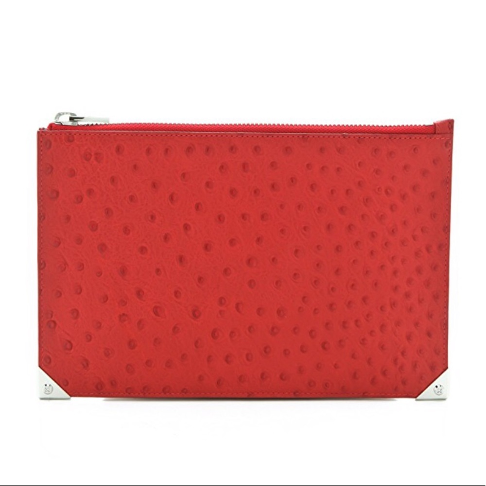 Alexander Wang Embossed Ostrich Flat Pouch